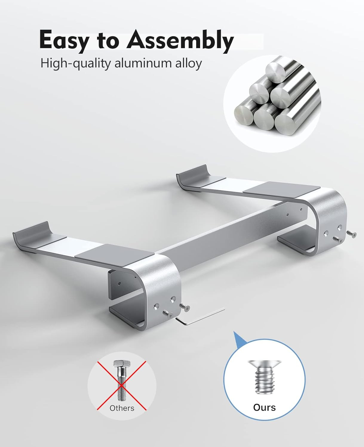 Soqool Laptop Stand for Desk,Aluminum Computer Stand for Cooling,Sturdy Stable E