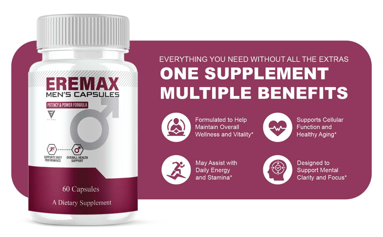 (5 Pack) Eremax Capsules, Eremax Premium Performance Supplement (300 Capsules)