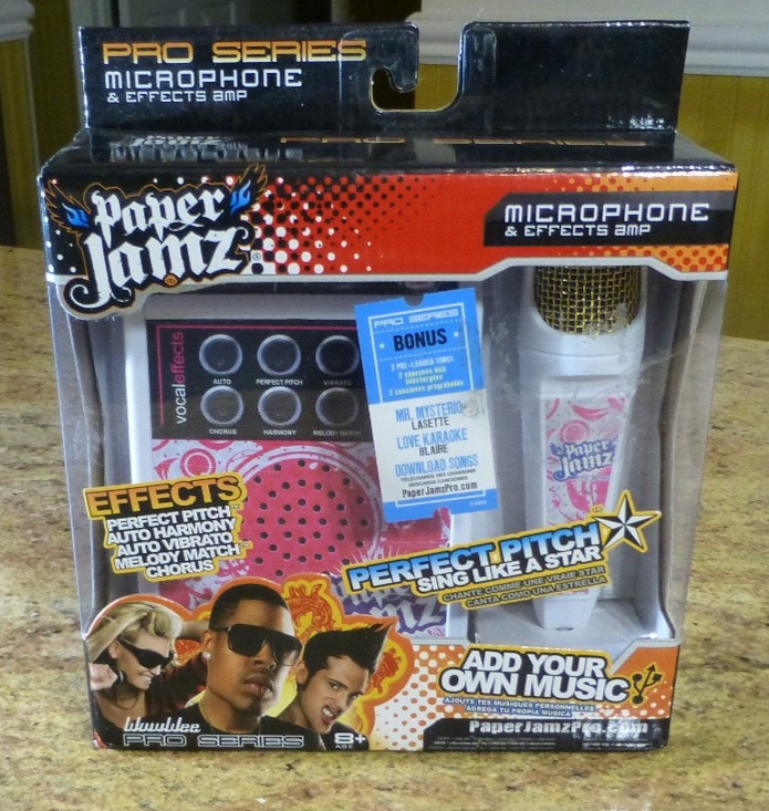 Paper Jams Pro Series Micro Phone And Effects Amp Brand New  White/Pink