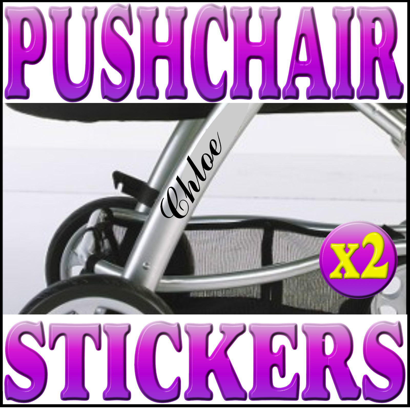 PERSONALISED BABY STICKERS FOR PUSHCHAIRS Custom Decals For Pram Buggy Quinny 3D