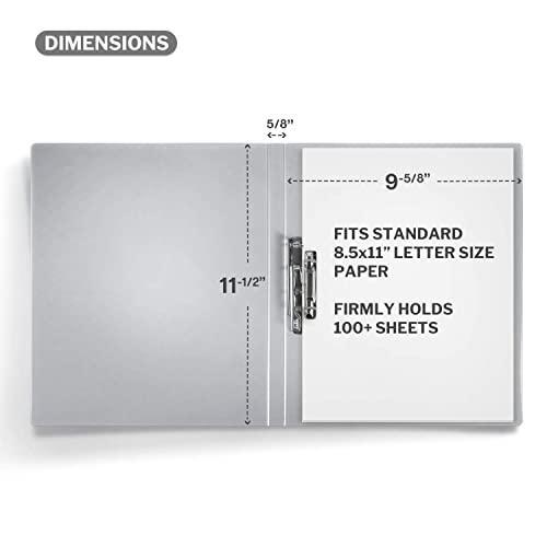 CRANBURY Punchless Binders Translucent Covers - (Dusky Gray, 4 Pack), Clamp