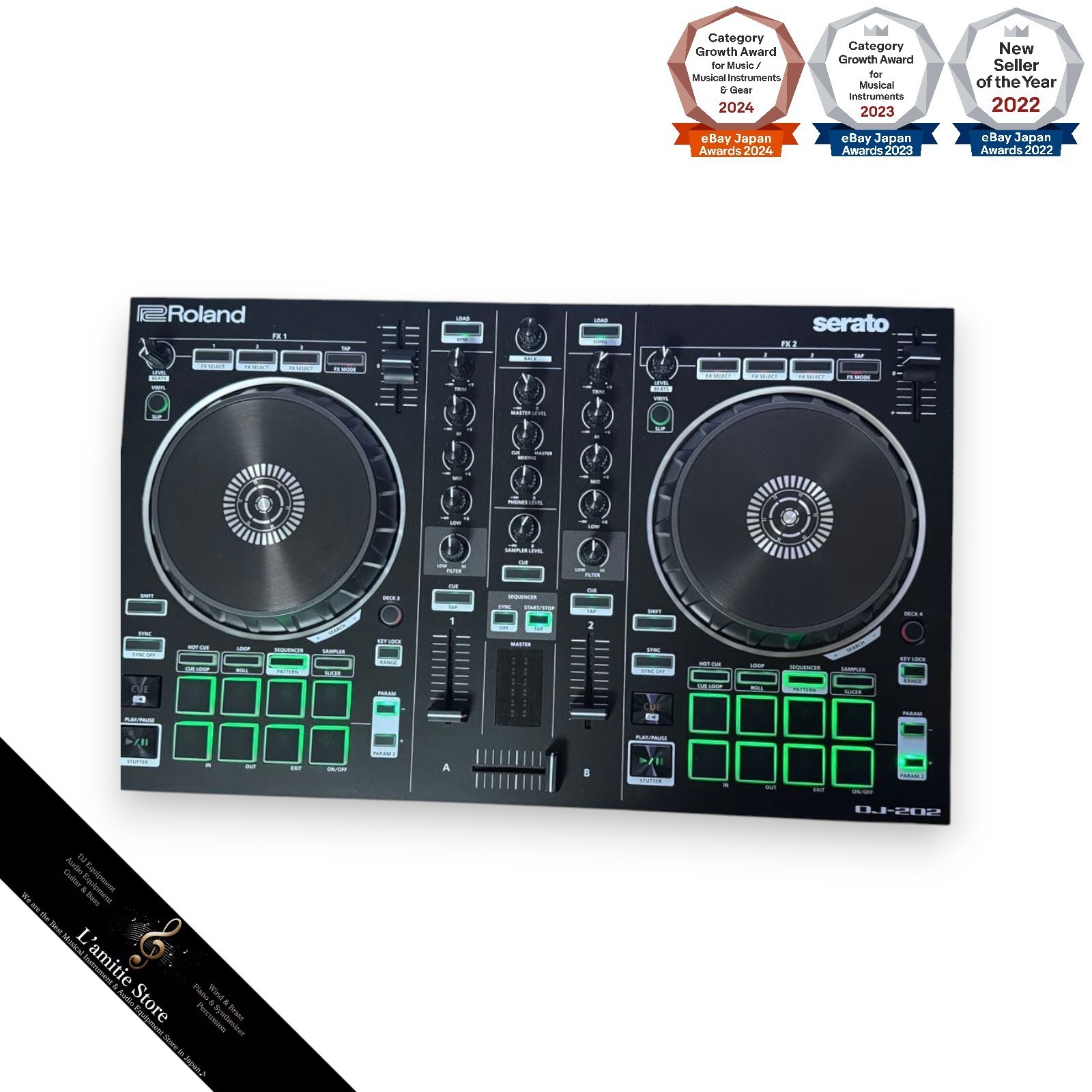 Roland AIRA DJ-202 DJ Controller Serato 2-Channel 2ch DJ202 Beginner Tested JP