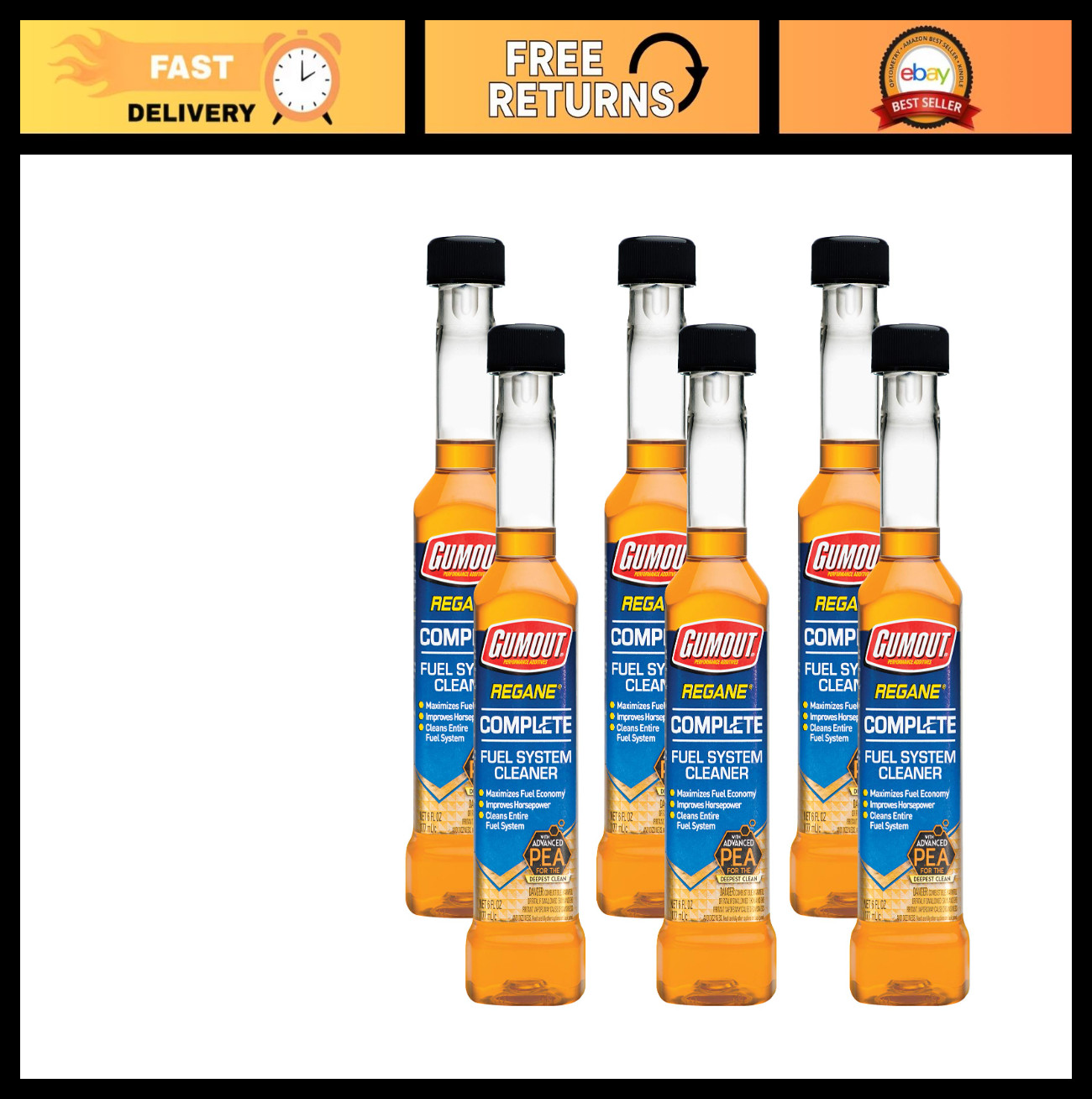 Complete Fuel System Cleaner - 6 oz, Pack of 6 | Boost Engine Performance & Effi