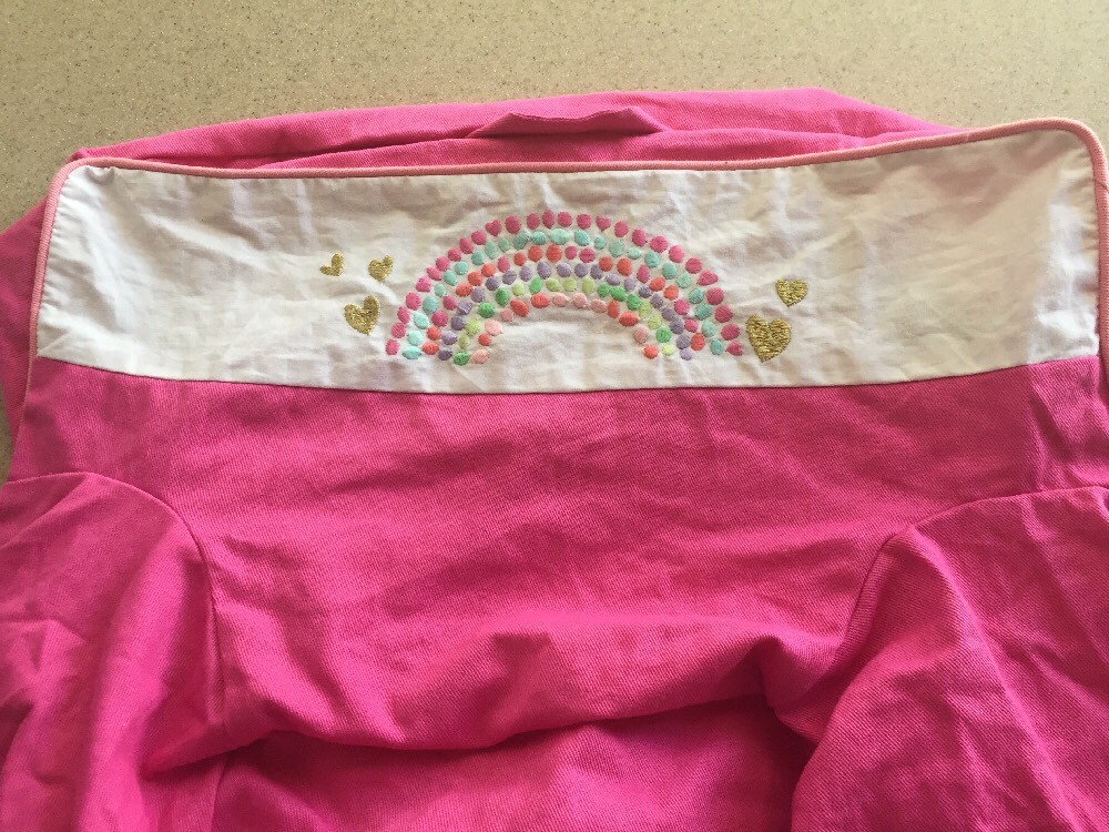 New Pottery Barn Kids My First Anywhere Chair Cover Pink rainbow gold hearts