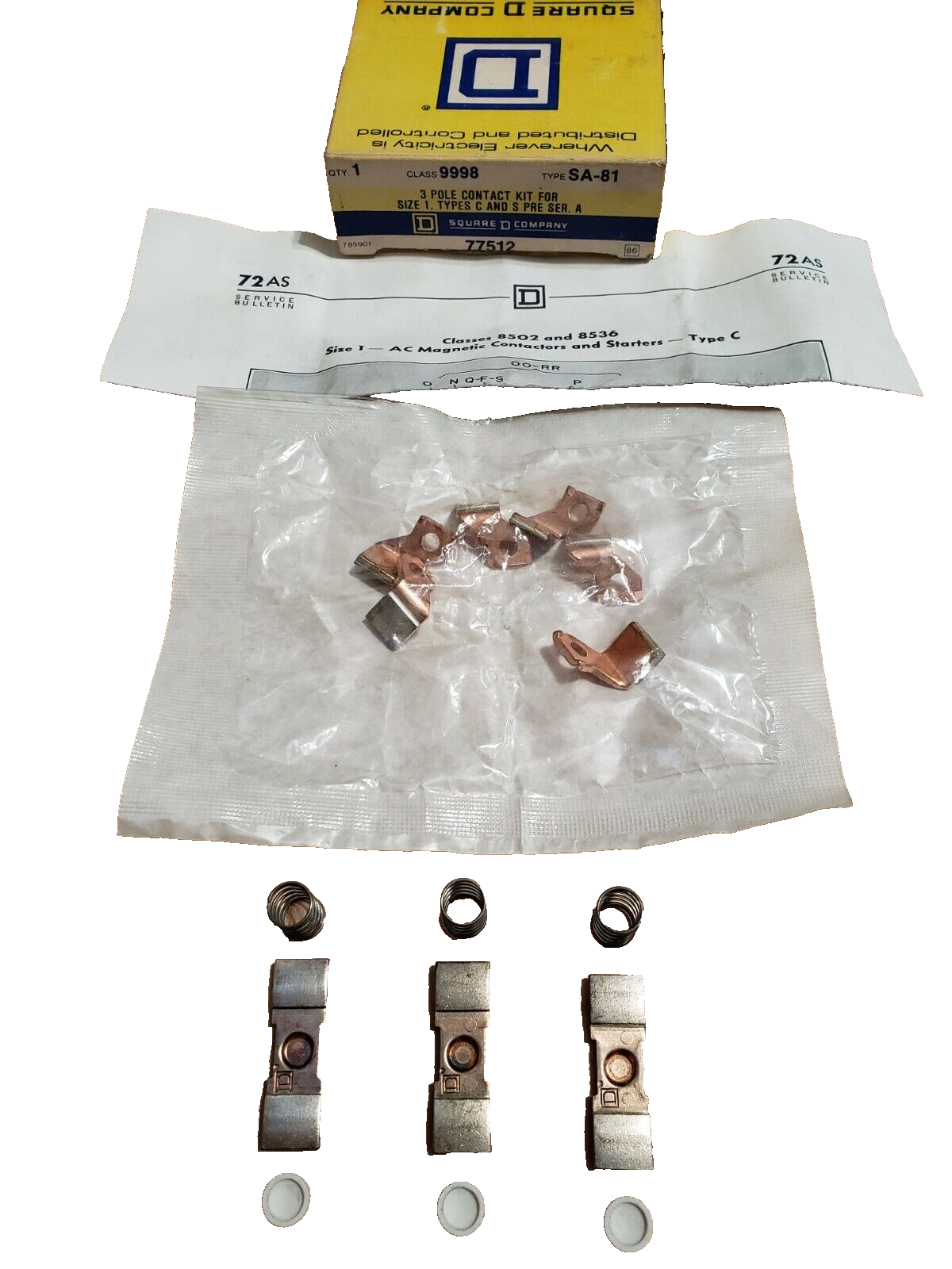 (QTY:1) Square D 9998-SA81 / 9998 SA81 Contact Kit