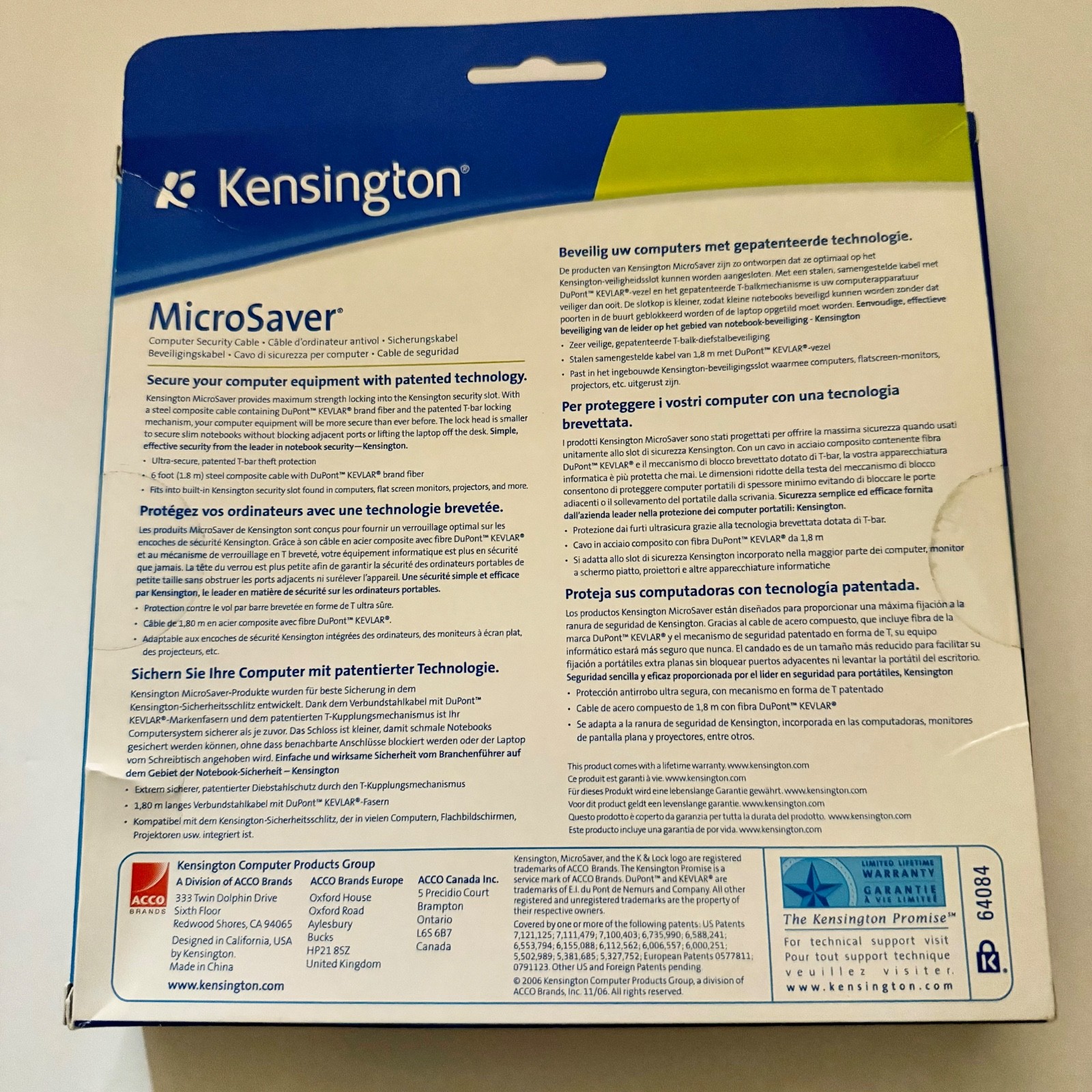 Kensington MicroSaver Keyed Laptop Notebook Lock