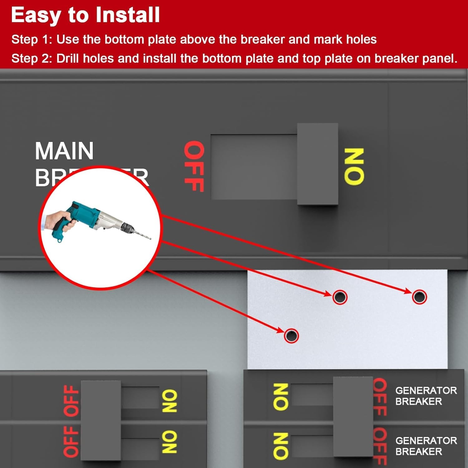 Generator Interlock Kit Compatible with Square D Vertical Main 150 or 200 amp...