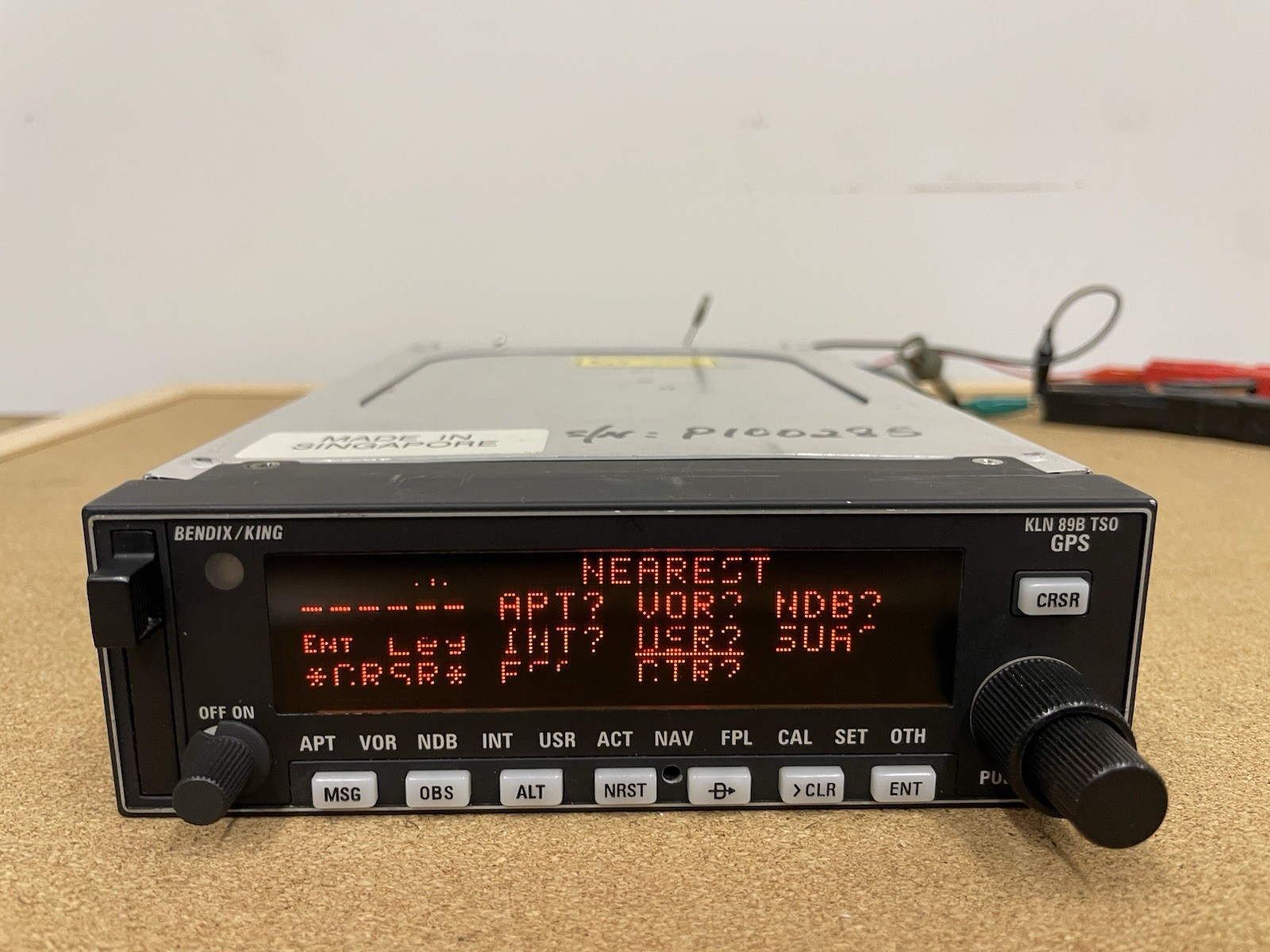 Bendix King KLN 89B GPS 14/28V PN 066-01148-0101 With Tray and Connectors