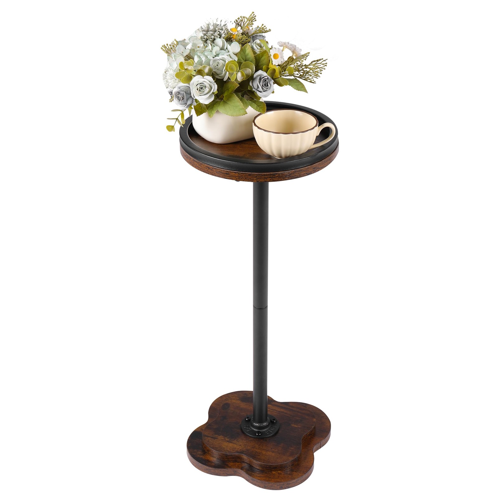 Modern Accent Pedestal Side End Table for Small Spaces – Pedestal End Table w...