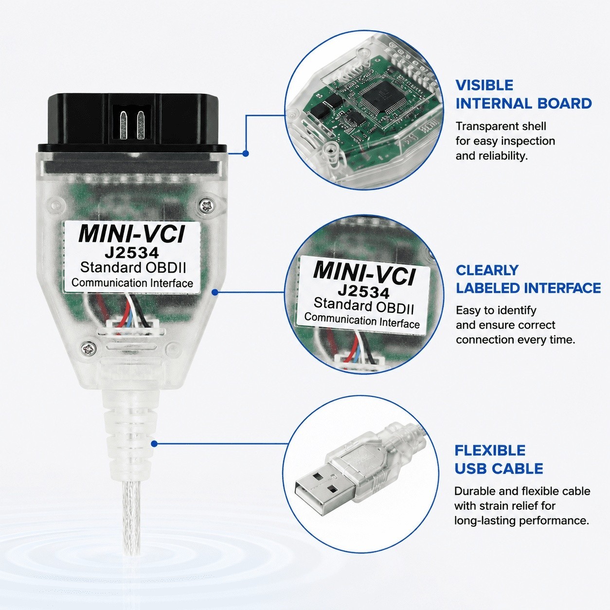Mini Vci J2534 Cable Standard Obd2 Communication Interface For TIS Techstream