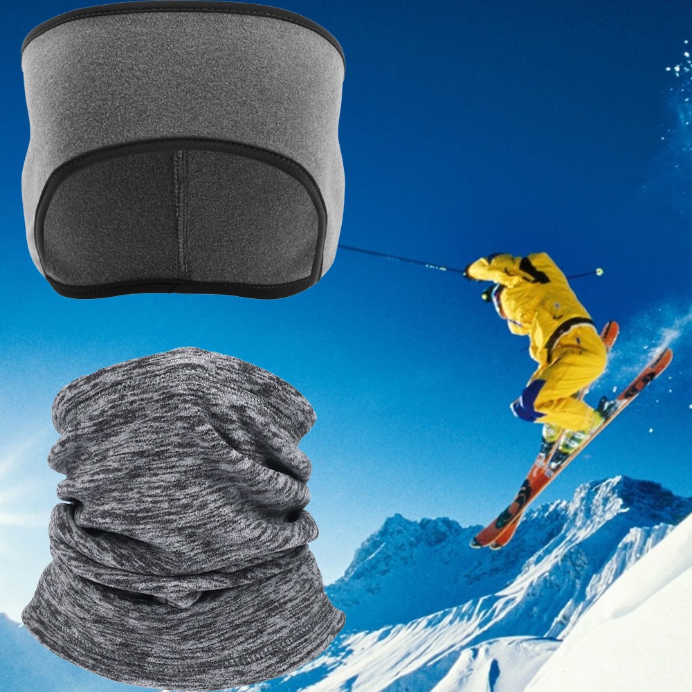 Winter Fleece Sweatband Warmer Headband and Neck Gaiter Headwear Ourdoor Ski USA
