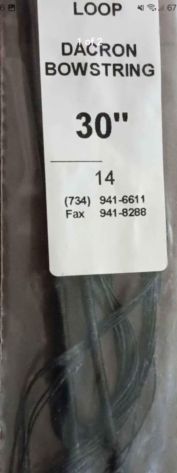 New Tailormaid Dacron Bowstring Teardrop Loop Cables 30" Length 14 Strand!