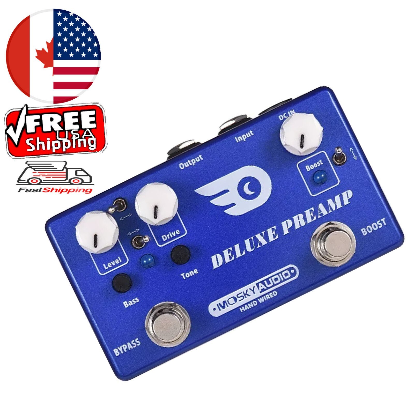 Mosky Audio Deluxe Pre-Amp Overdrive and Boost w/Toggle Options New  CA