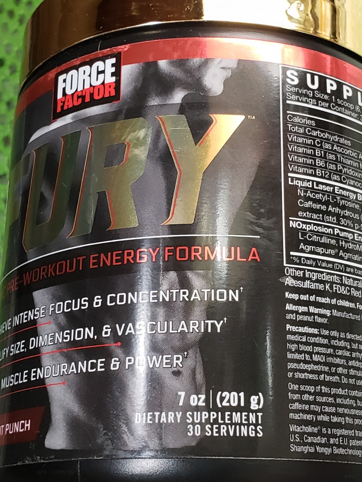 Force Factor - VOLCANO FURY Pre-Workout - Fruit Punch - 30 Serv - Exp 3/2026