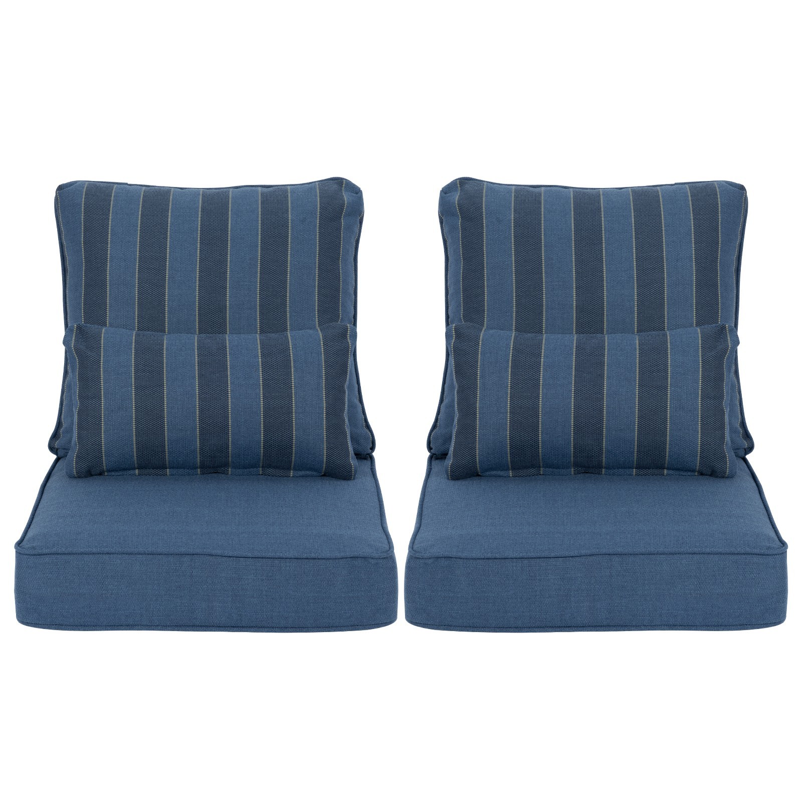 24''x24''x5'' Patio Deep Chair Cushion Set with 2 Pillows Seat Cushions Set of 2