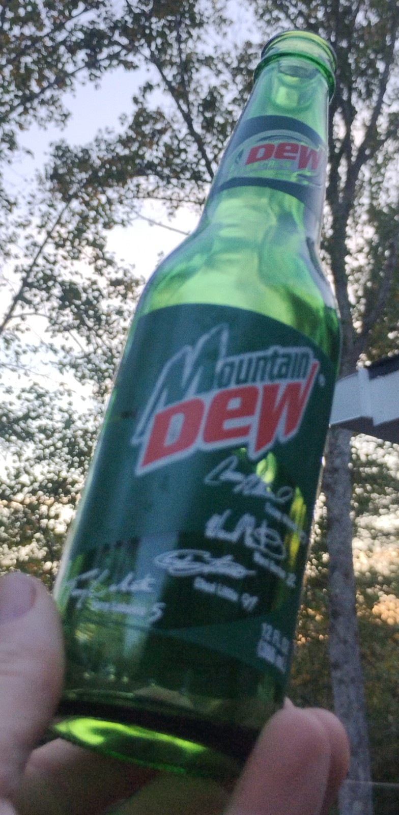 Vintage 12oz MOUNTAIN DEW "DEW CREW" Soda Bottle NASCAR Racing SIGNATURES Mint