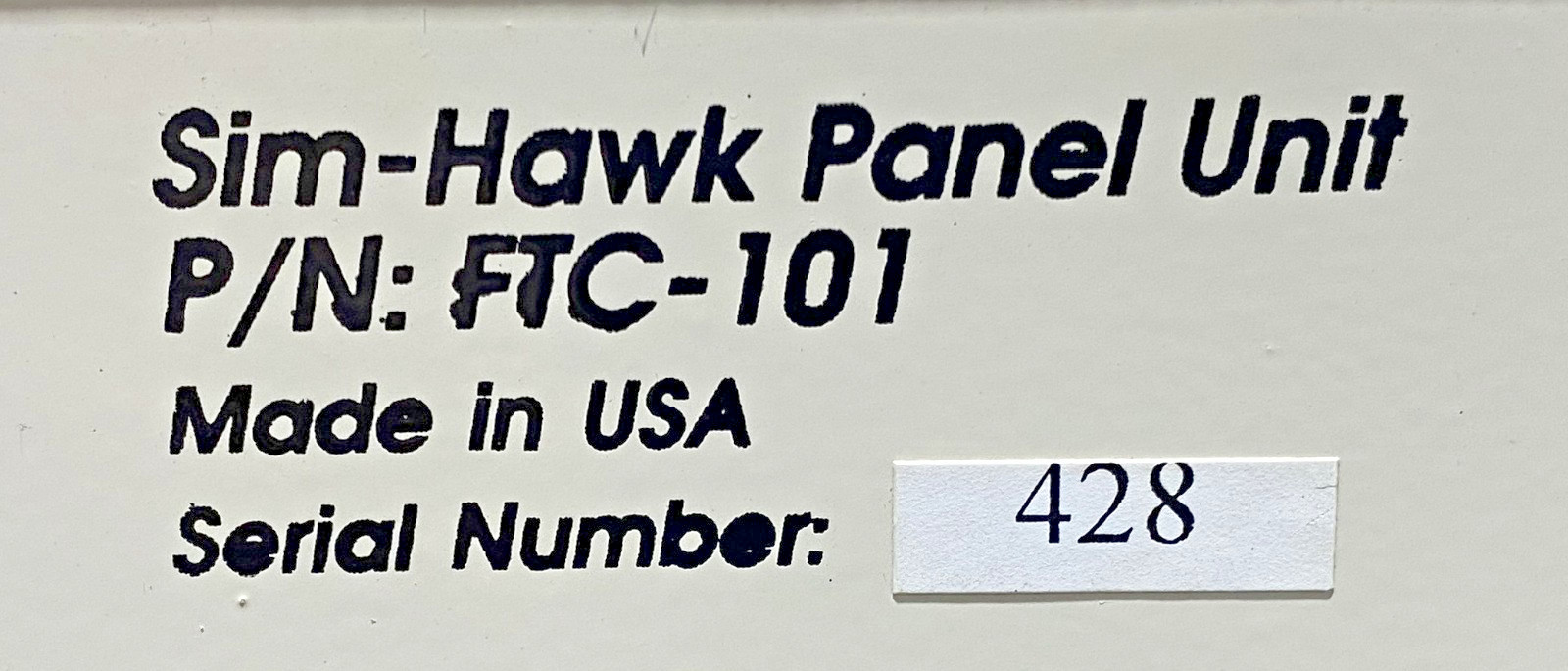 Control Vision Sim-Hawk 97 Flight Training System Panel Unit Power Tested Read