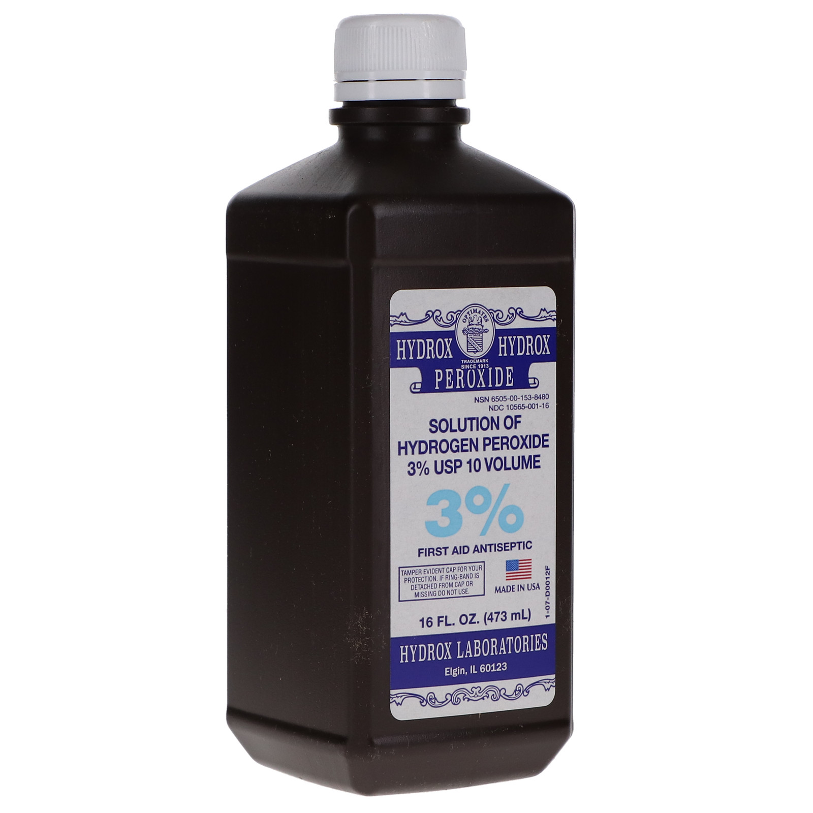 House Brand MI329 Hydrogen Peroxide 3% Solution USP First Aid Antiseptic 16 Oz