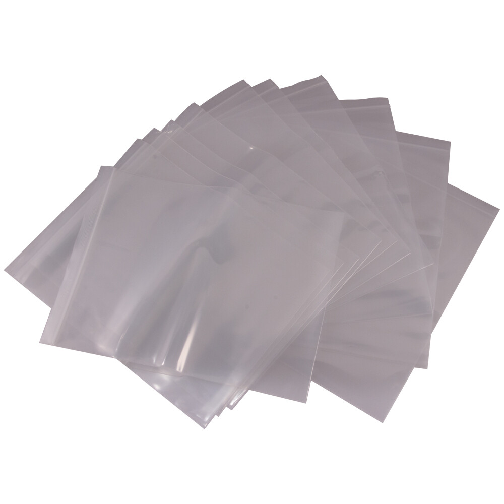 100 Pack of 8 Inch x 10 Inch Clear Reclosable Poly Bags - 2 MIL zip lock bag