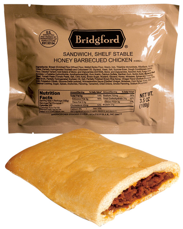 Honey Barbecued Chicken 3 Pack - Bridgford MRE Ready To Eat Meal