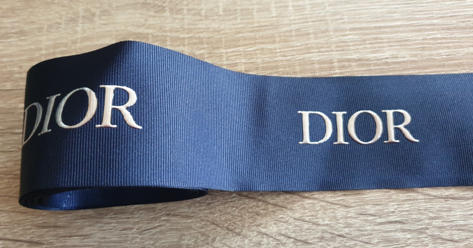 DIOR NAVY BLUE AND SILVER RIBBON 2.35M X 5CM LUXURY FASHION