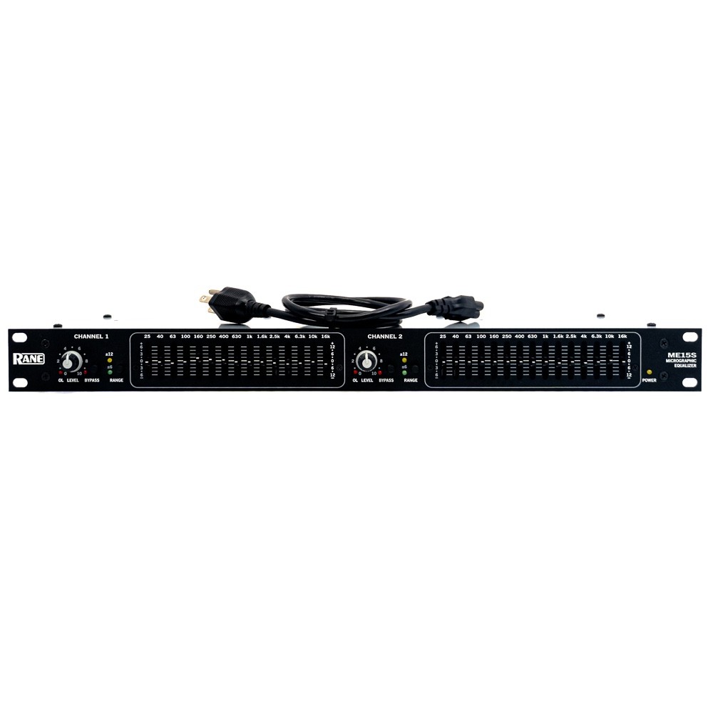 Rane ME15S 2-Channel 2/3-Octave MicroGraphic EQ – Rackmount Equalizer with Box