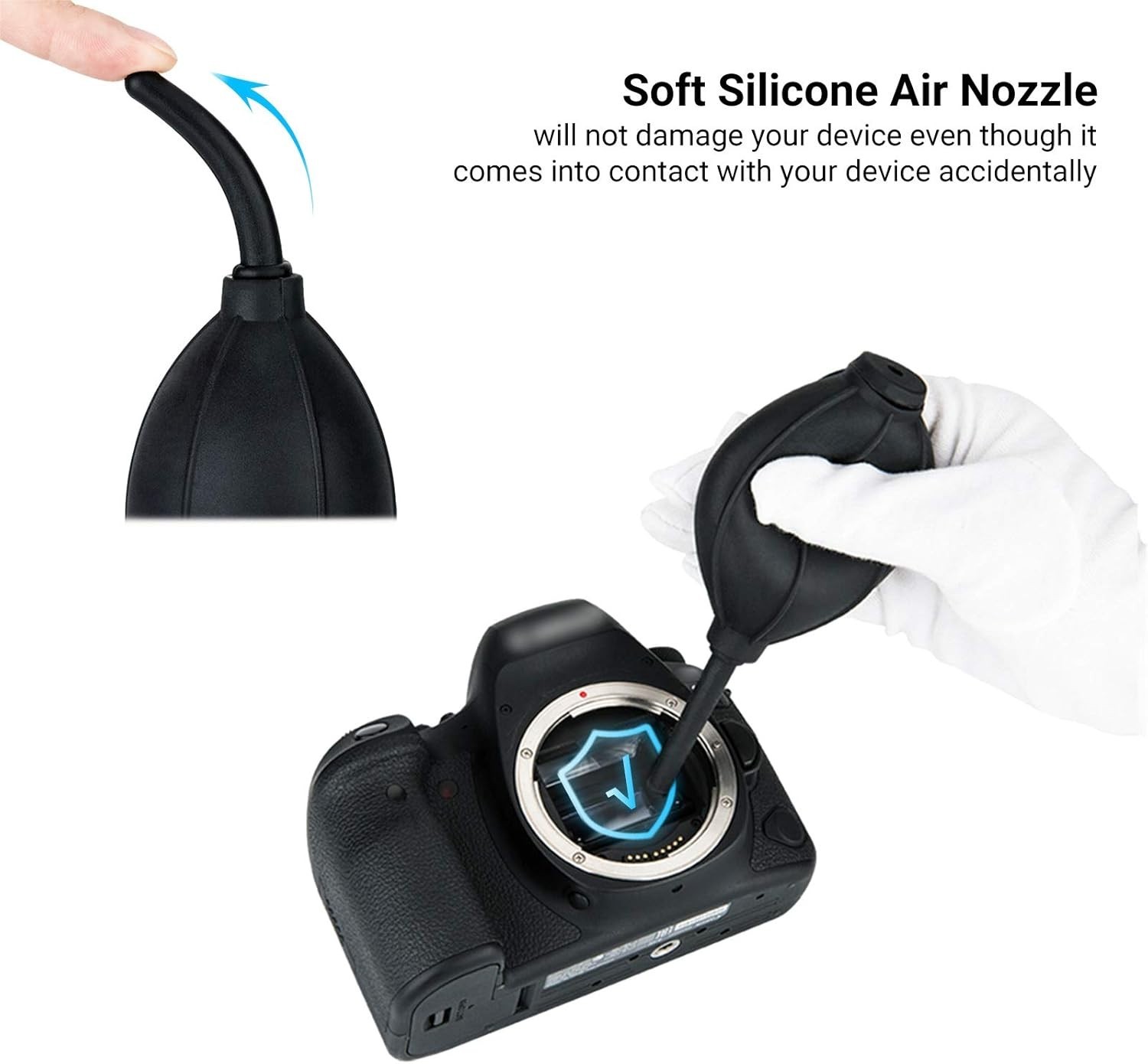 Dust Free Cleaning Tool: Multipurpose Silicone Air Blower with Microfiber Cloth