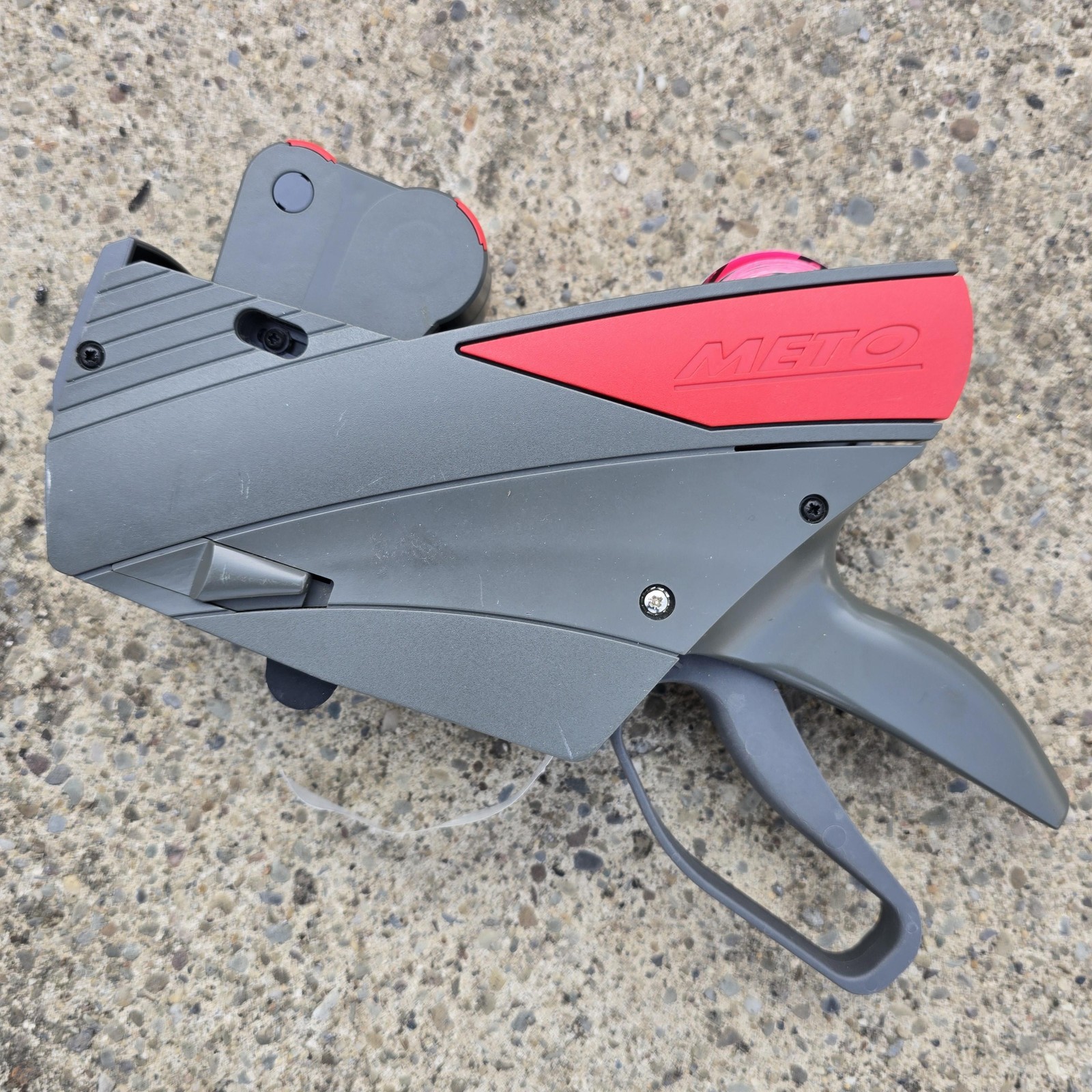 Meto Retail Price Label Gun Handheld Pricing Labeler Tagging Tool Gray Red