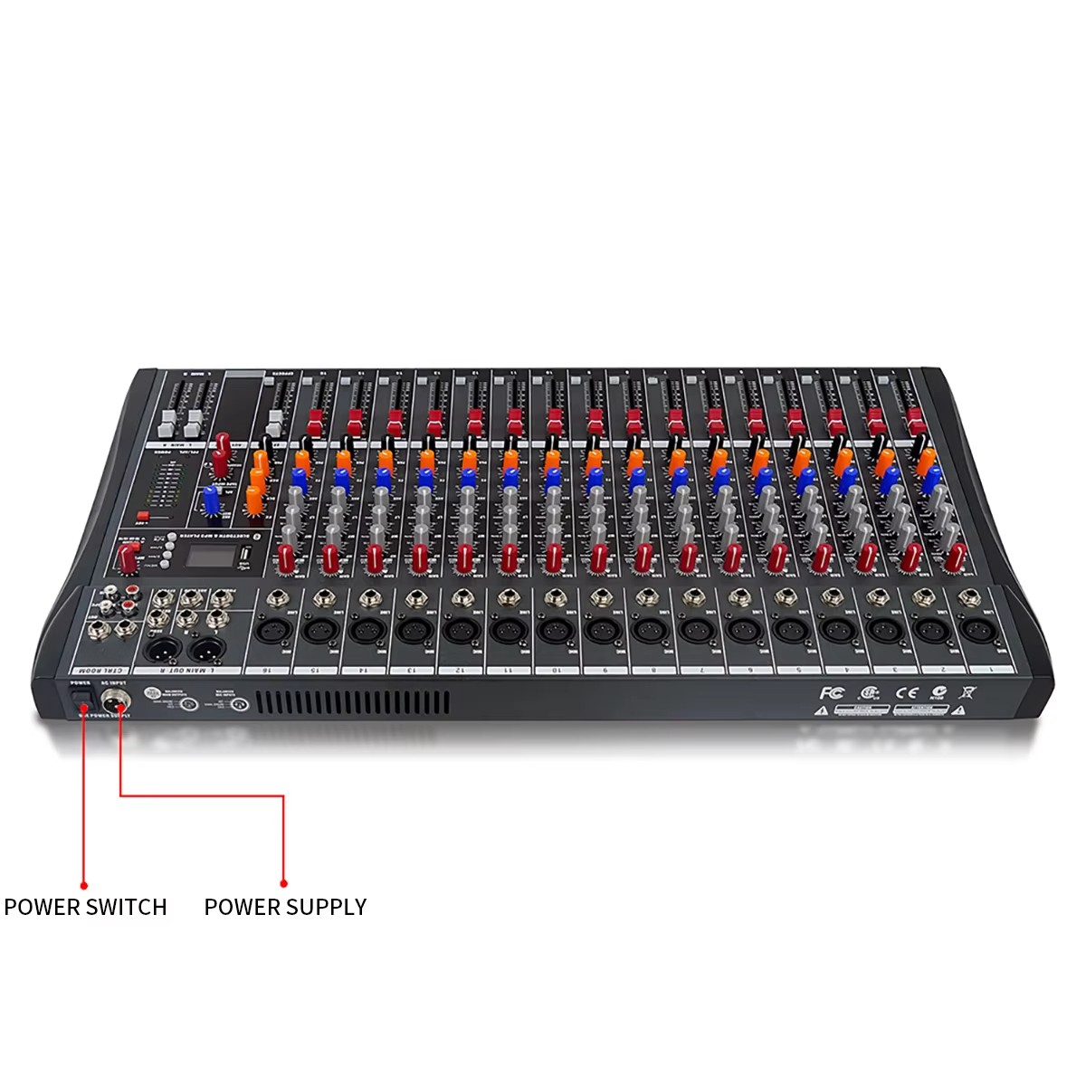 Professional 16-Channel Audio Mixer and DJ Controller for Studio Recording