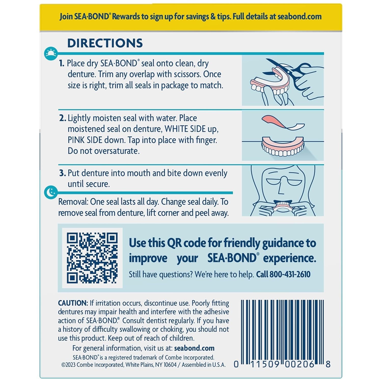 Secure Lowers Denture Adhesive Seals | 30 Count, Easy Application