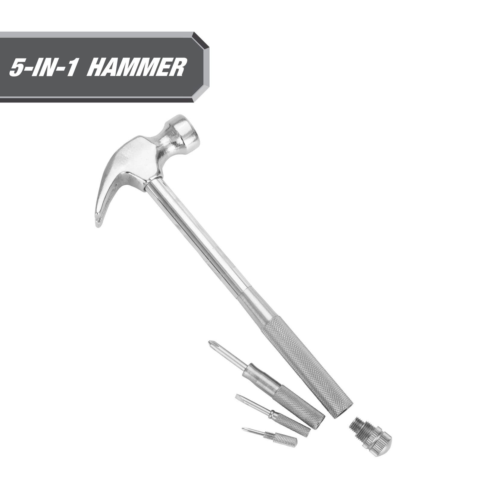 5-in-1 Hammer and Screwdriver Set, 4 Screwdrivers and 1 Hammer, Gift for Mom