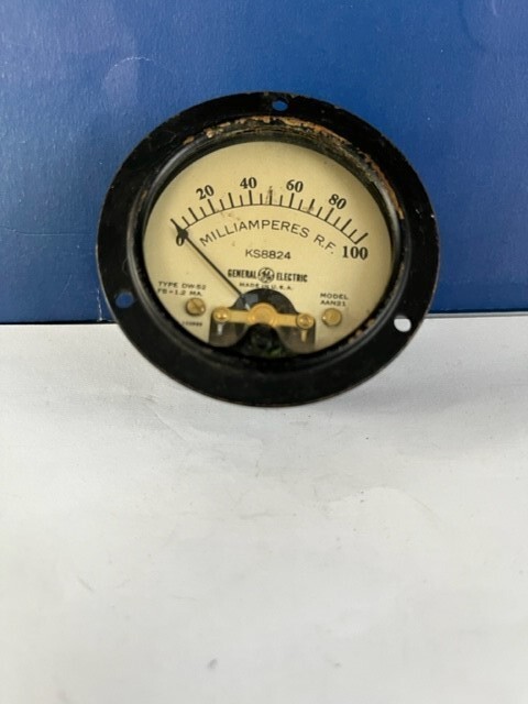 1940s GE Thermocouple 0 to 100 Milliamperes R.F. Meter Model AAN21 Tested RARE