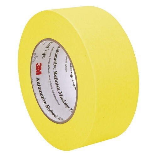 1 Roll 3M 06654 1-1/2 Inch Autobody Yellow Automotive Masking Tape 6654