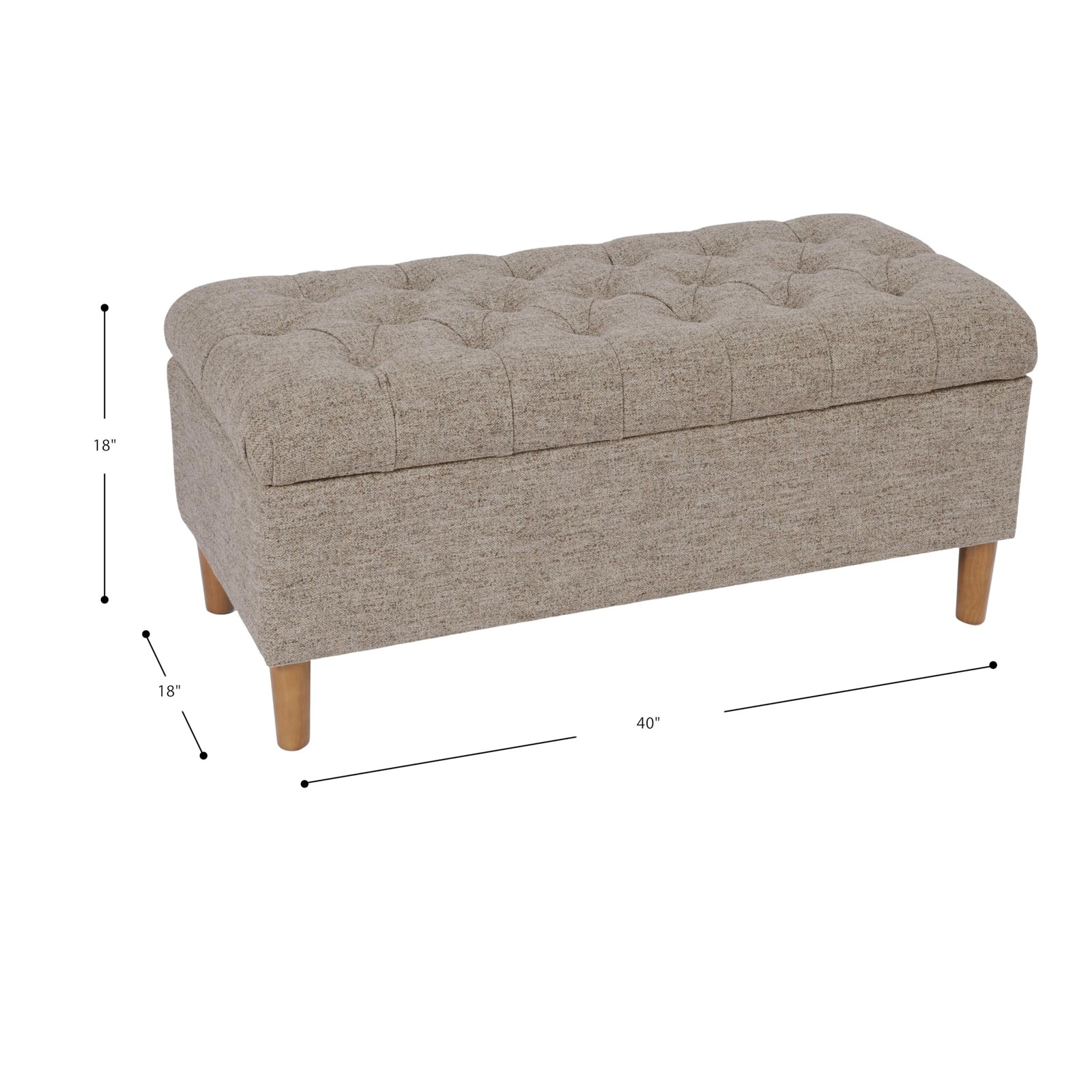 Home Decor | Tufted Ainsley Button Storage Ottoman Bench with Hinged Lid | Ot...
