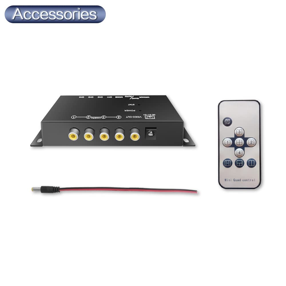 Mini 4Ch Color Video Quads Multiplexer Splitter Processor for CCTV Security C...