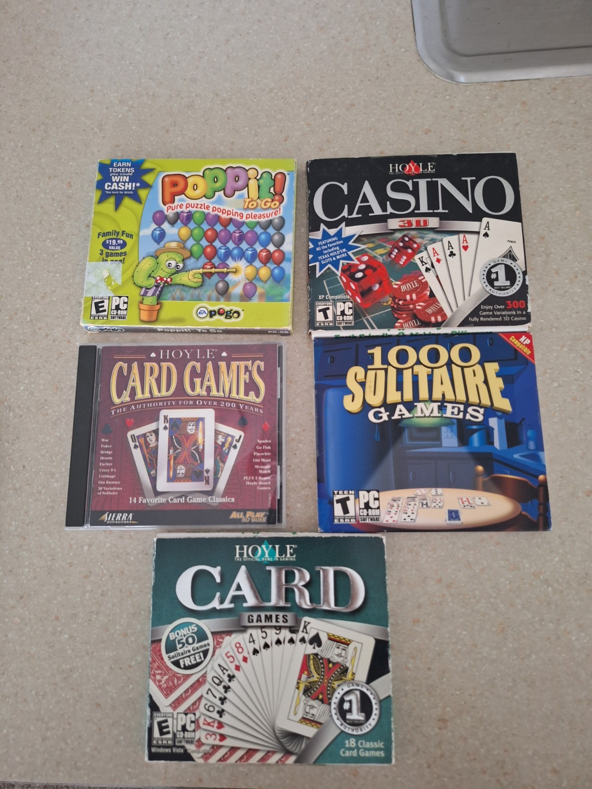 Casino PC Games Lot of 5 card games, poppit, casino, solitaire, bonus