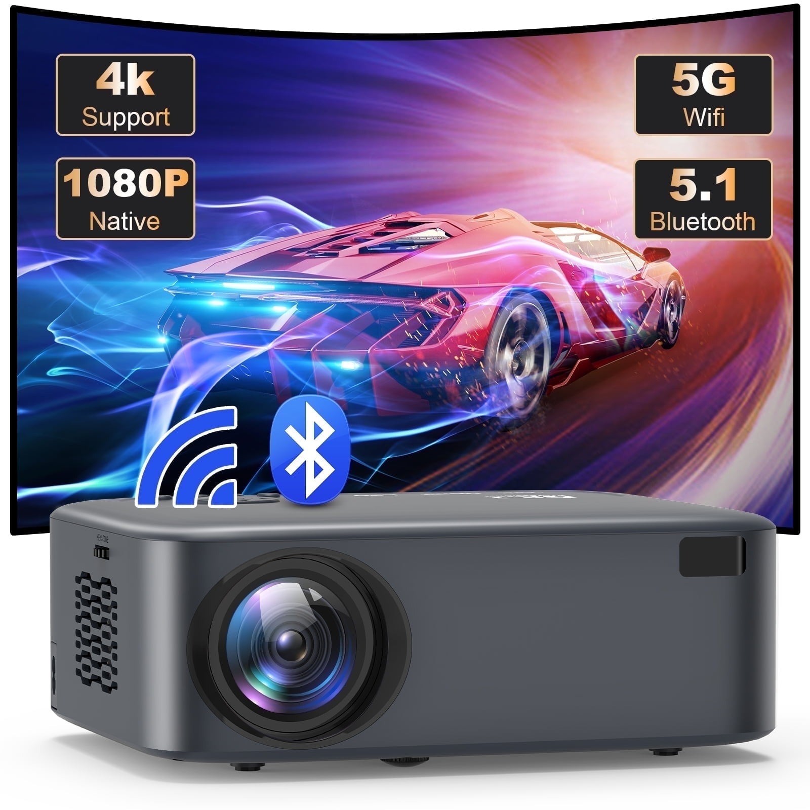 DR. J Professional 300" Class FHD (1080P) Smart LED Projector (Z1)