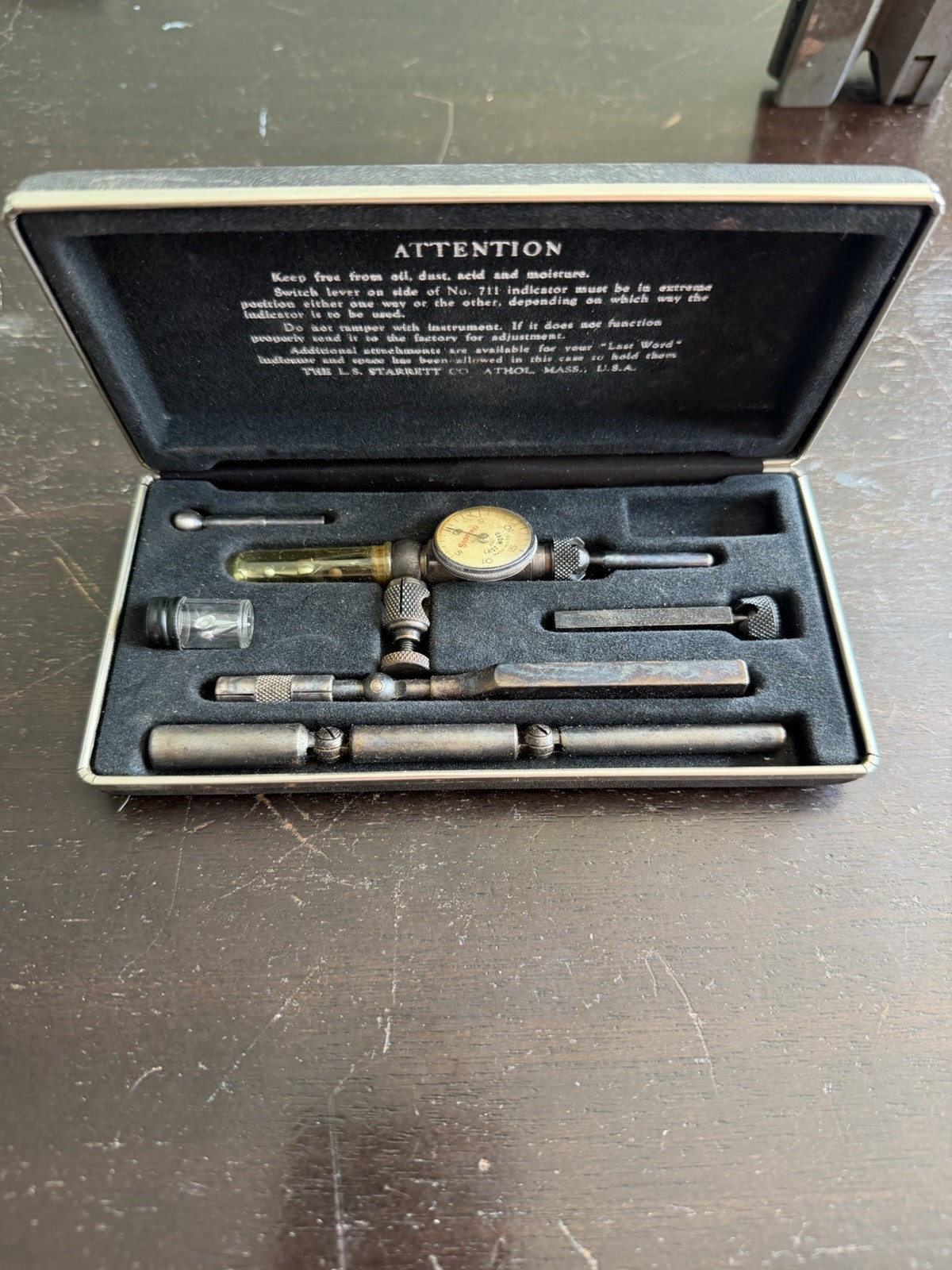 STARRETT  No.711 LastWord Indicator set .001" With Brown And Sharpe No.621 Base