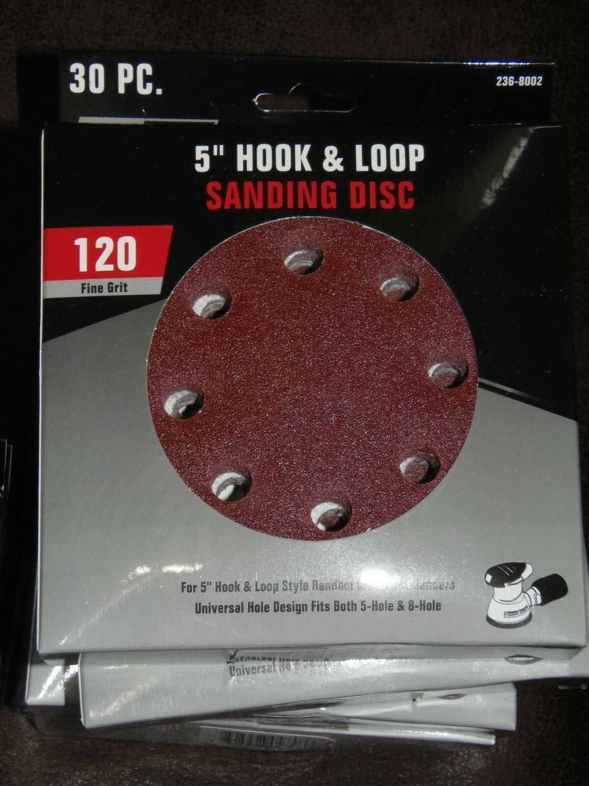 TOOL SHOP-30 PK- 5" HOOK & LOOP SANDING DISCS  120 GRIT Fast SHIPPING (2-FD-94)
