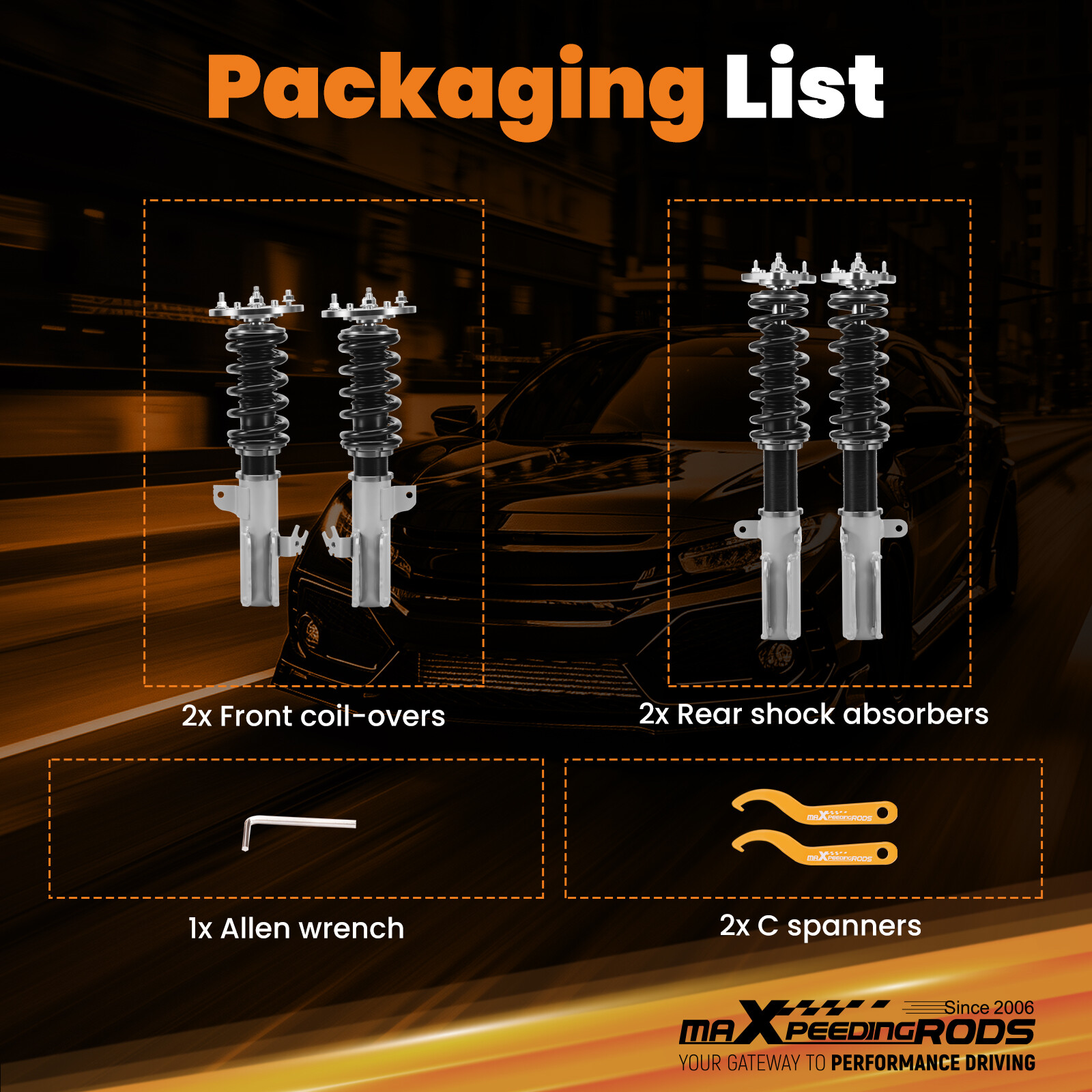 24 Step Damper Adjustable Coilovers Lowering Kit For Toyota Avalon 1995-2003
