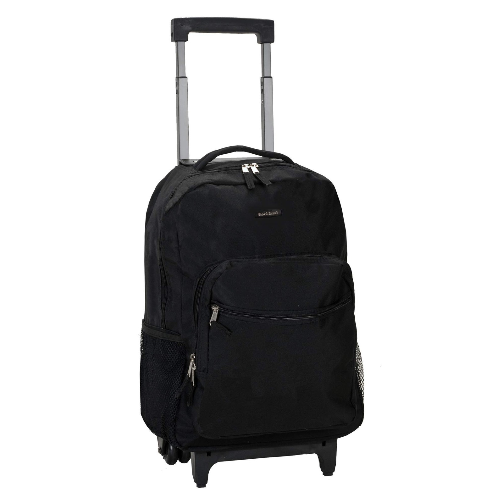 Rockland Double Handle 17" Rolling Backpack, Black