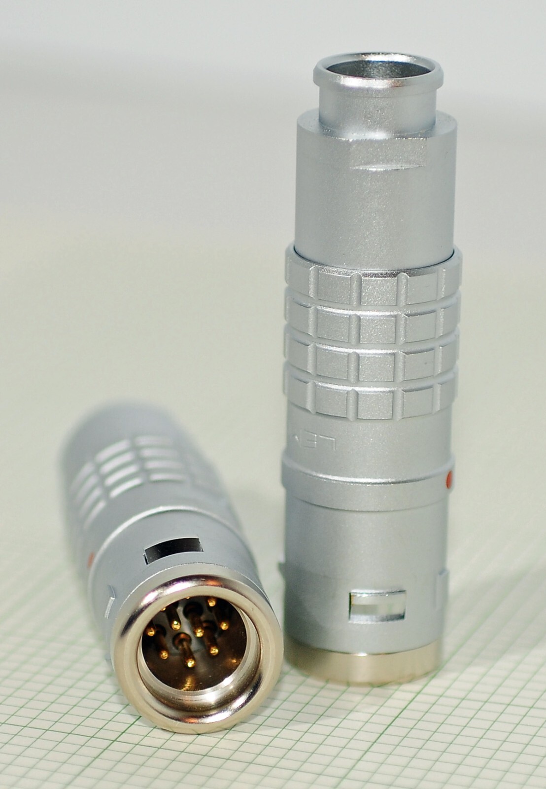(1) Genuine LEMO FGG.3K.310.CNAC70Z Cable End Connector, 10 Male Solder Contacts