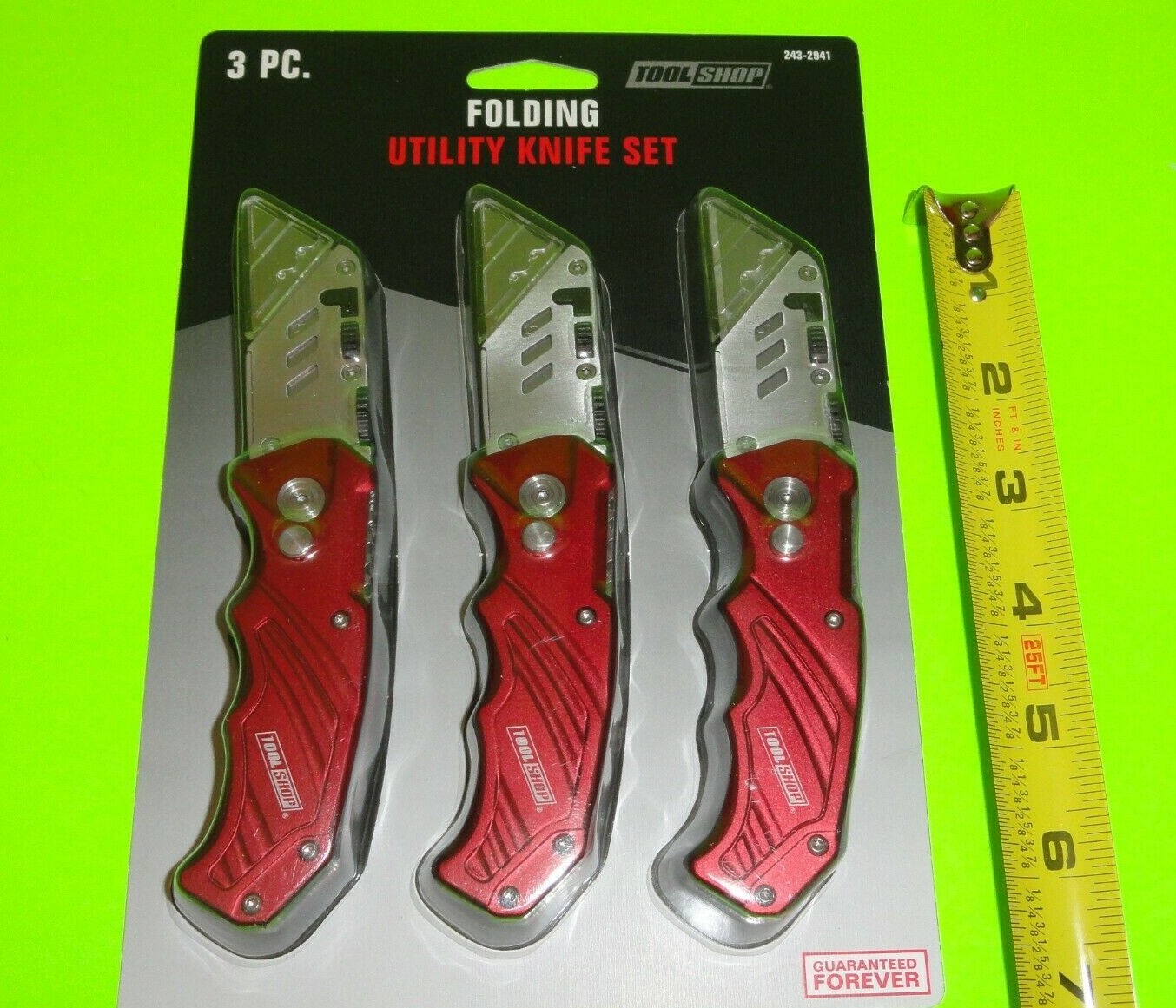 3x ToolShop Aluminum Folding Safety Utility Knife Quick Change Blade Thumb Stud