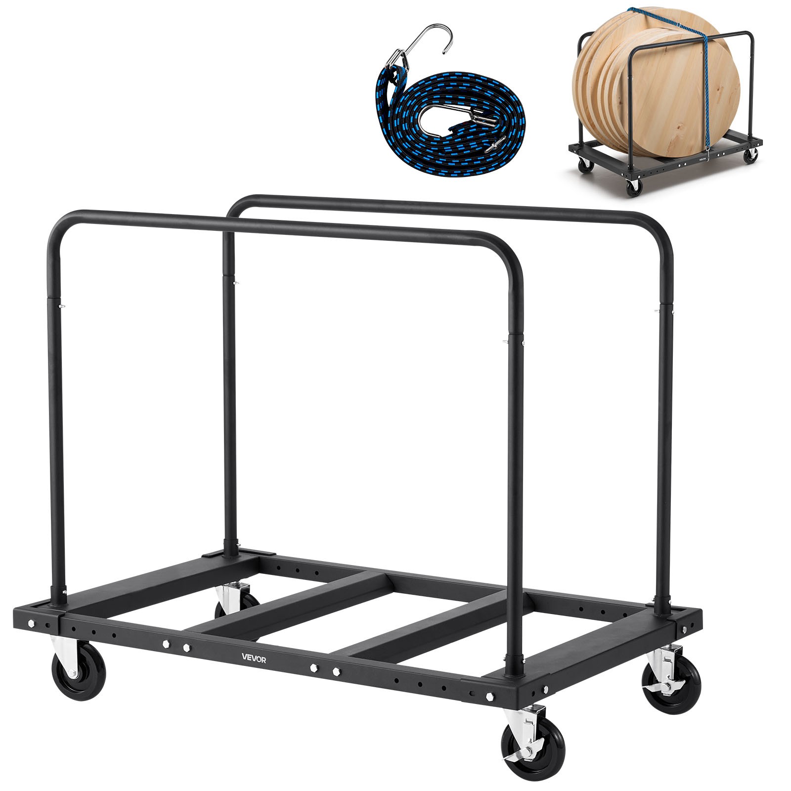 VEVOR Drywall Cart Dolly 1800 lbs Steel Panel Truck Cart with 2 Side Handrails