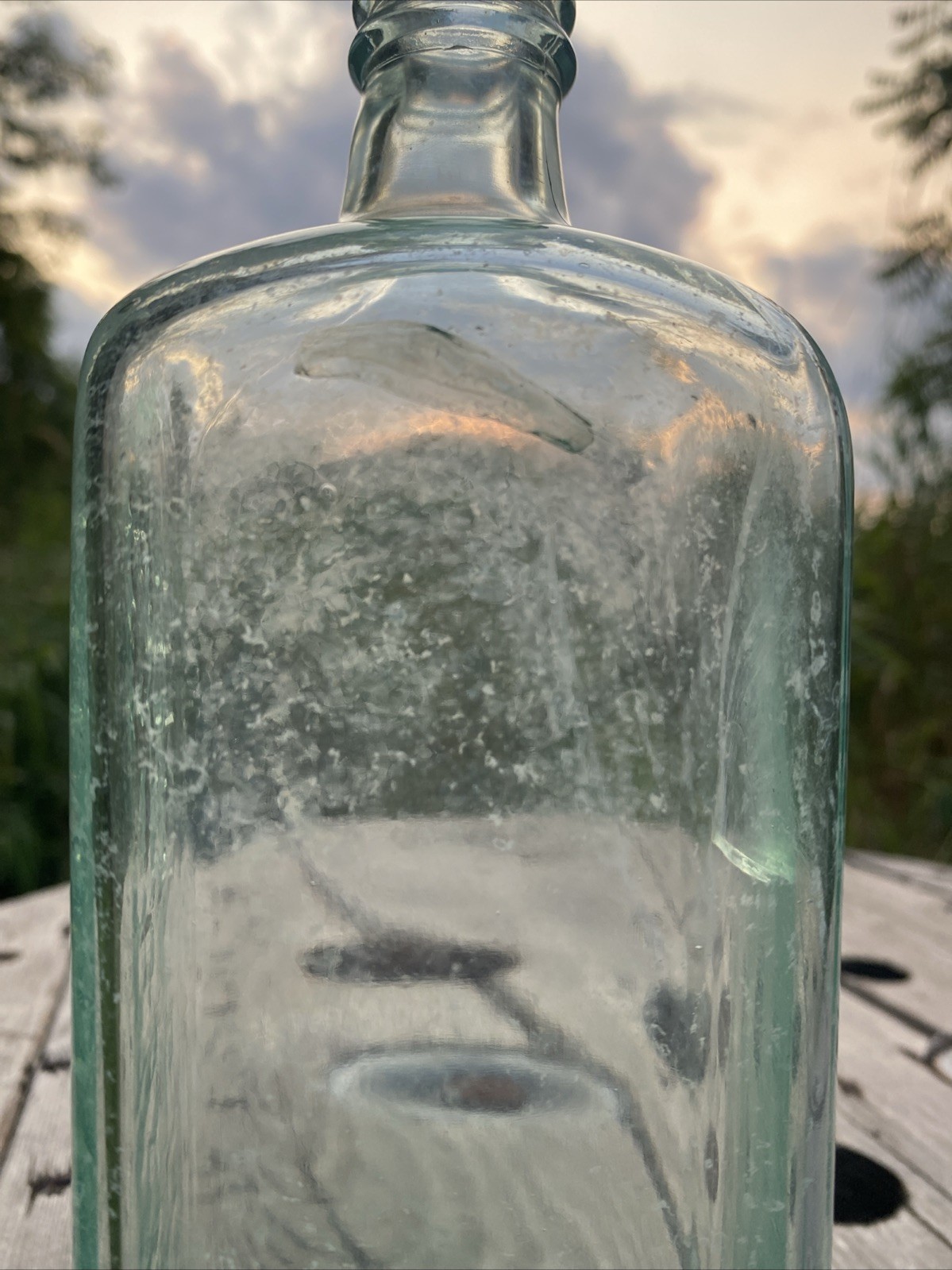 Antique EL-BART Dry Gin Bottle. Embossed, Cork Top