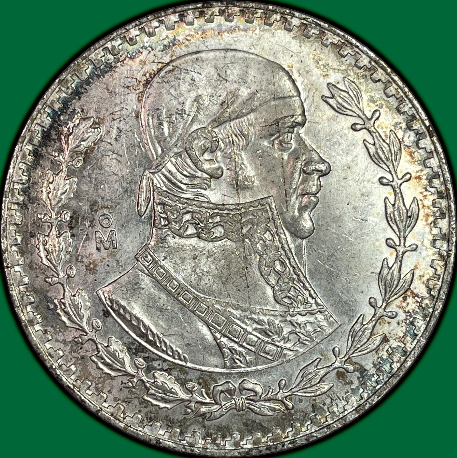 1960 Mexico Un Peso Jose Morelos Brilliant Uncirculated BU Coin #42202