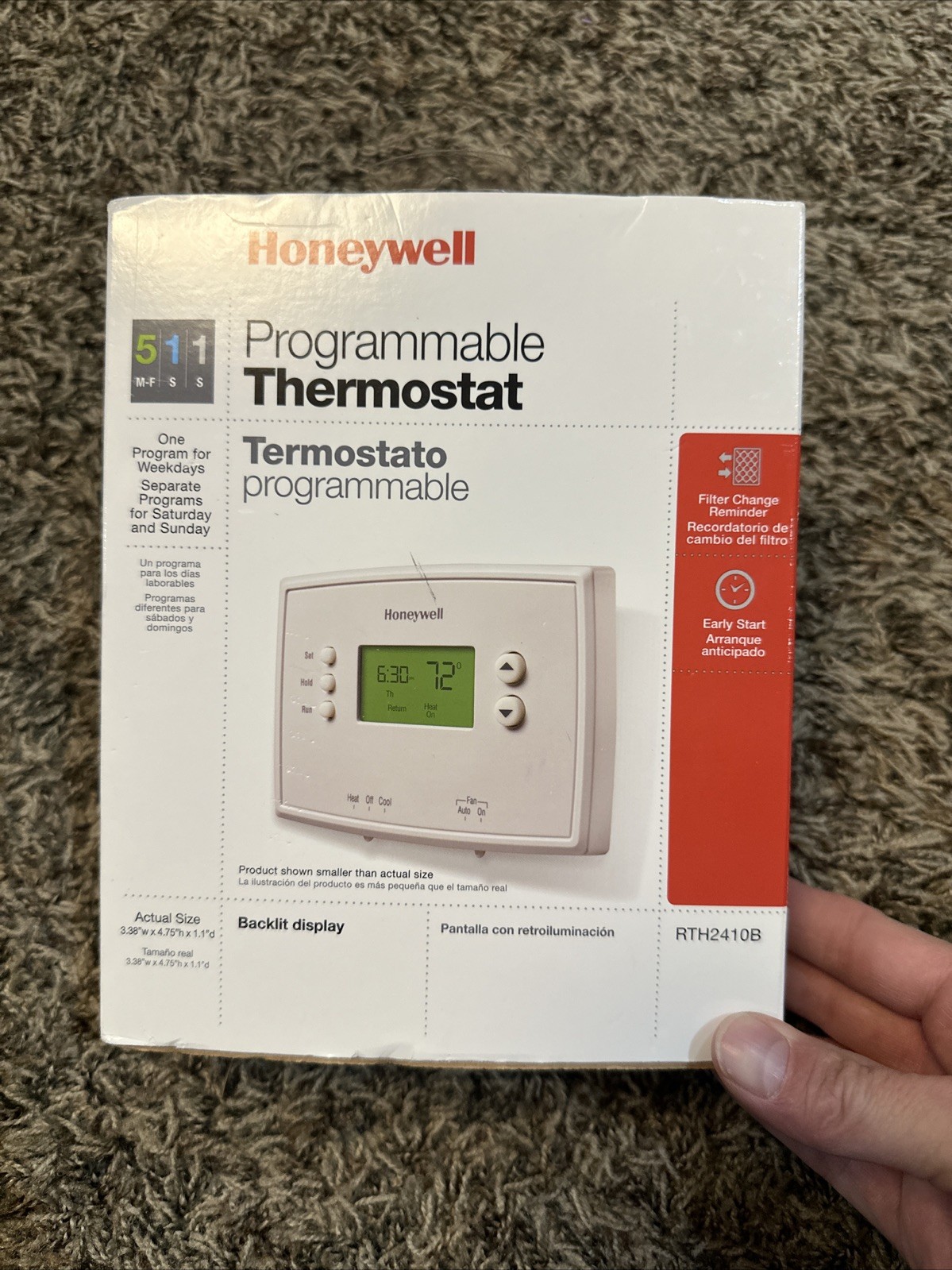 Honeywell 5-1-1-Day Programmable Thermostat (RTH2410B1019)