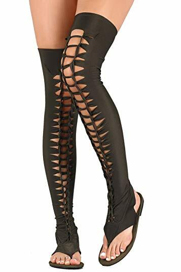 NEW black  Summer OVER KNEE Gladiator SANDAL WOMEN Size  6