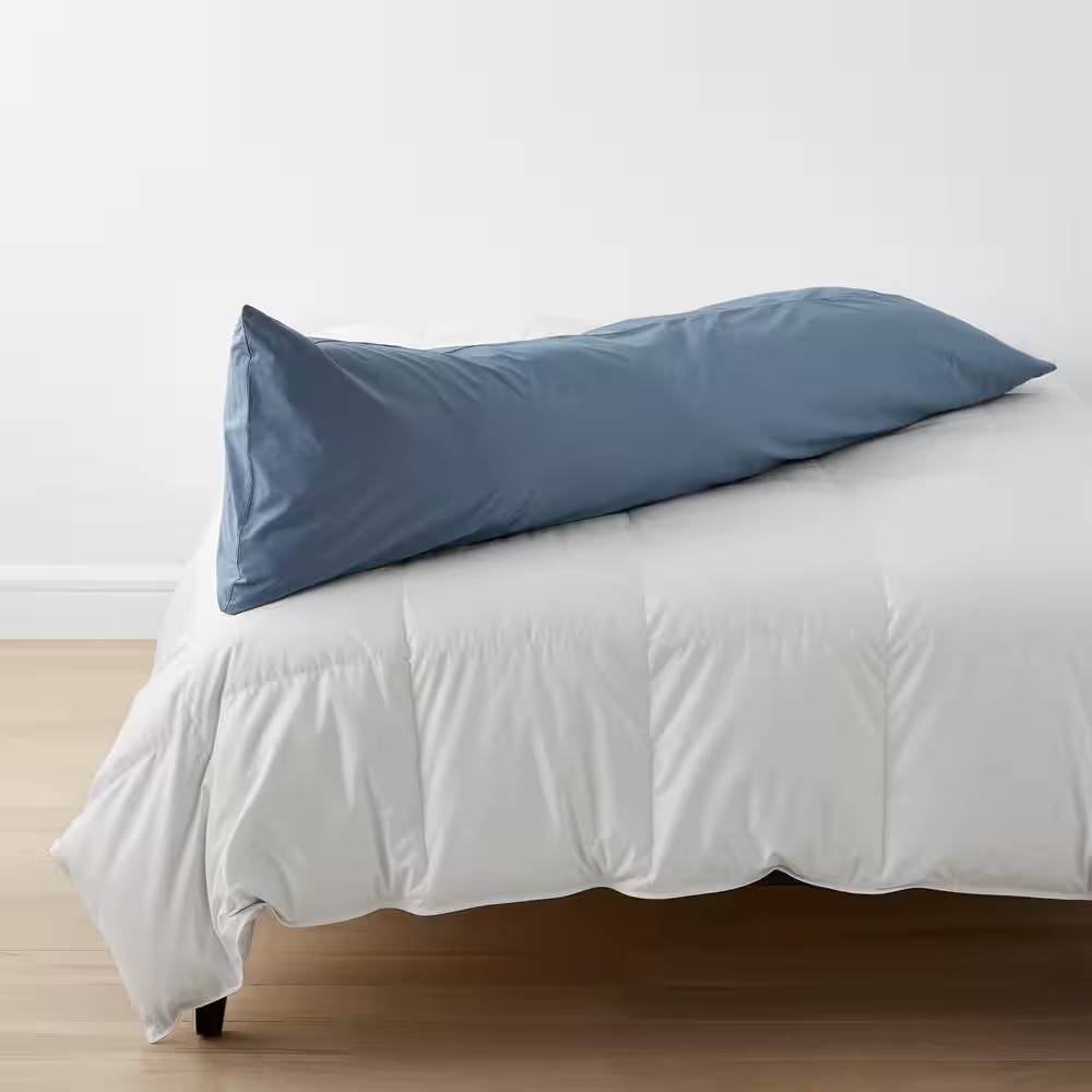 Company Cotton Percale Slate Blue Cotton Standard Body Pillow Cover Free Shippin