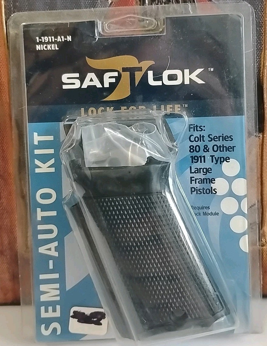 SAF-T-LOK MODEL 1-1911-A1-N NICKEL  COLT SERIES 80/OTHER 1911 PISTOLS GUN LOCK